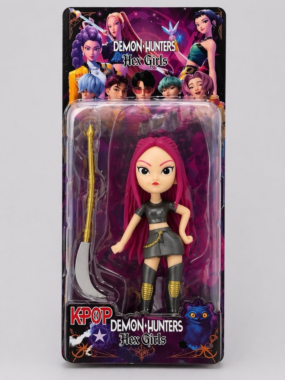 pop Demon Hunters Hex Girls Pink-Haired Action Figure with Gold Accent Accessory